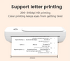 Zenffic TR-A80P A4 Paper Portable Thermal Printer Wireless Bluetooth Printer 210mm Quick Print Suitable for Travel/work